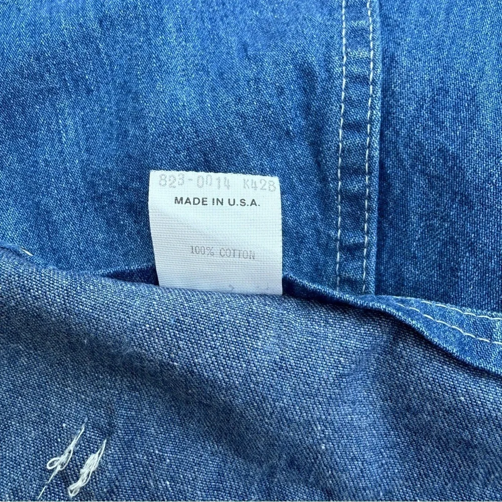 Vintage OshKosh B'Gosh Denim Blue Overall Dress Size 5 Vestbak USA Made